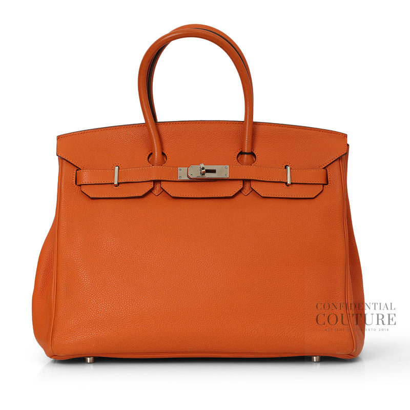 Hermes Birkin 35 Orange In Togo Leather PHW 2010