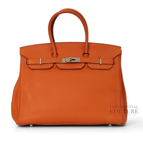 Birkin 35 Orange In Togo Leather PHW 2010