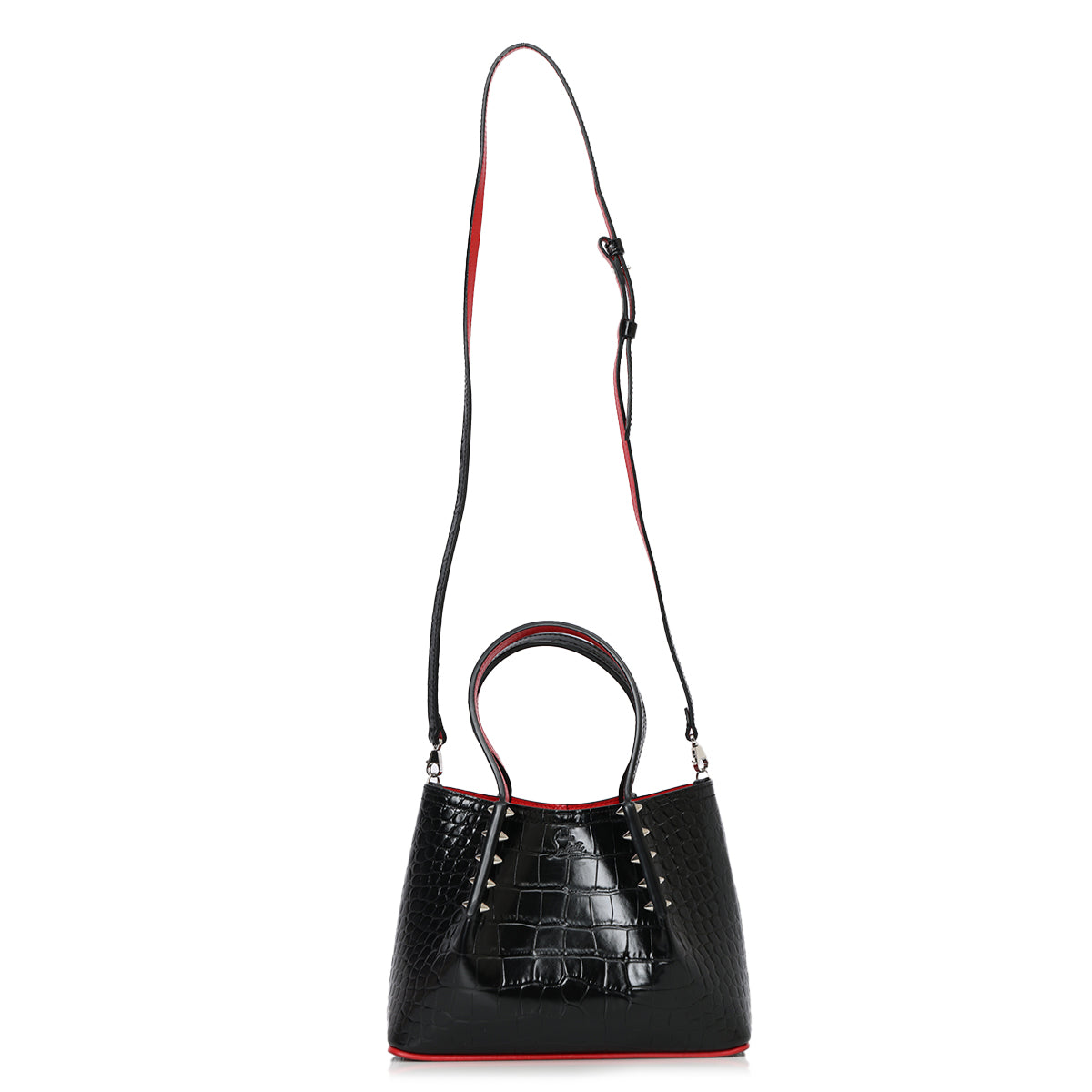 Patent Leather embossed spiked minicabarock shopper tote bag