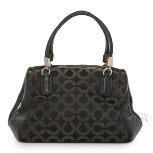 Black Canvas & Leather Shoulder Bag