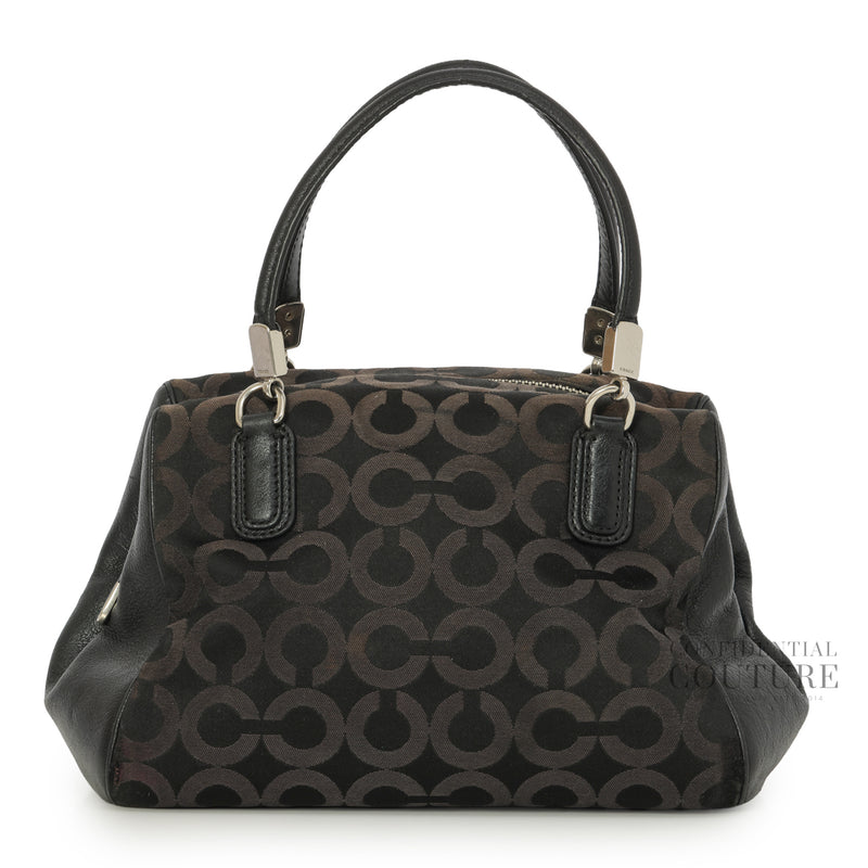 Black Canvas & Leather Shoulder Bag