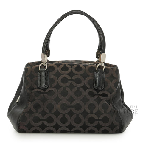 Black Canvas & Leather Shoulder Bag