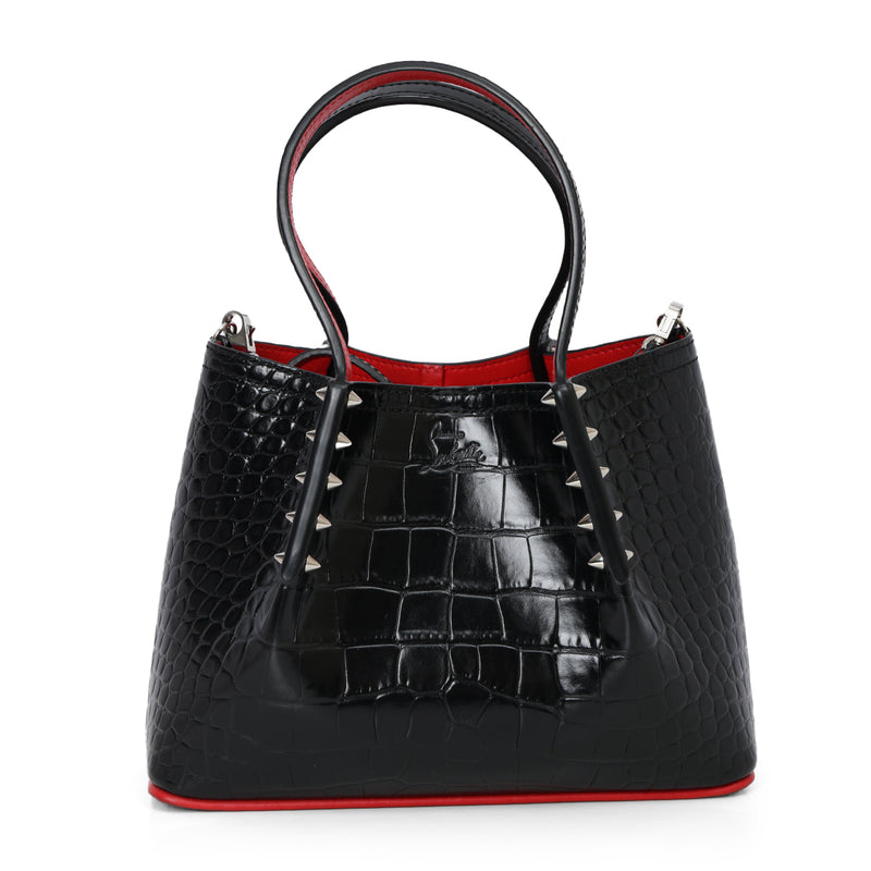 Patent Leather embossed spiked minicabarock shopper tote bag