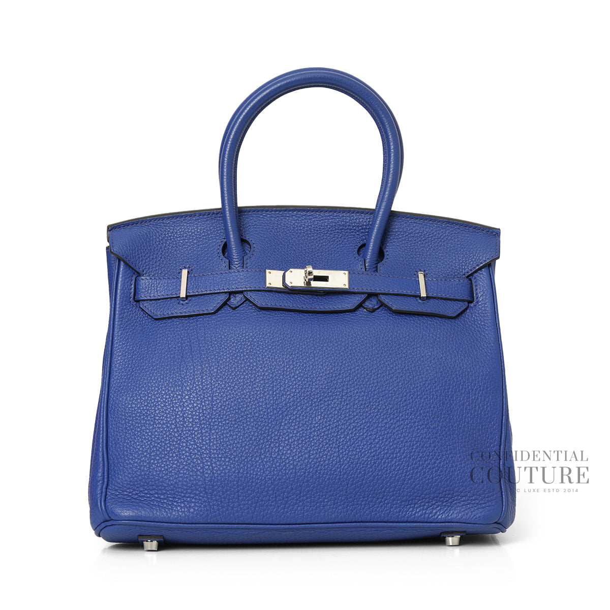 Birkin 30 Blue Saphir Clemence Leather With Silver Hardware. 2011