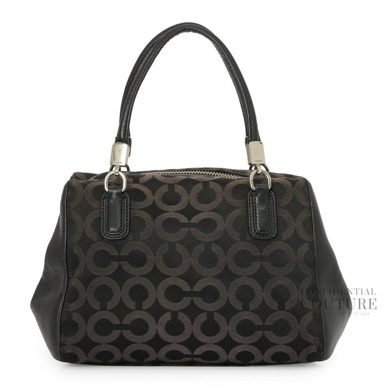 Black Canvas & Leather Shoulder Bag