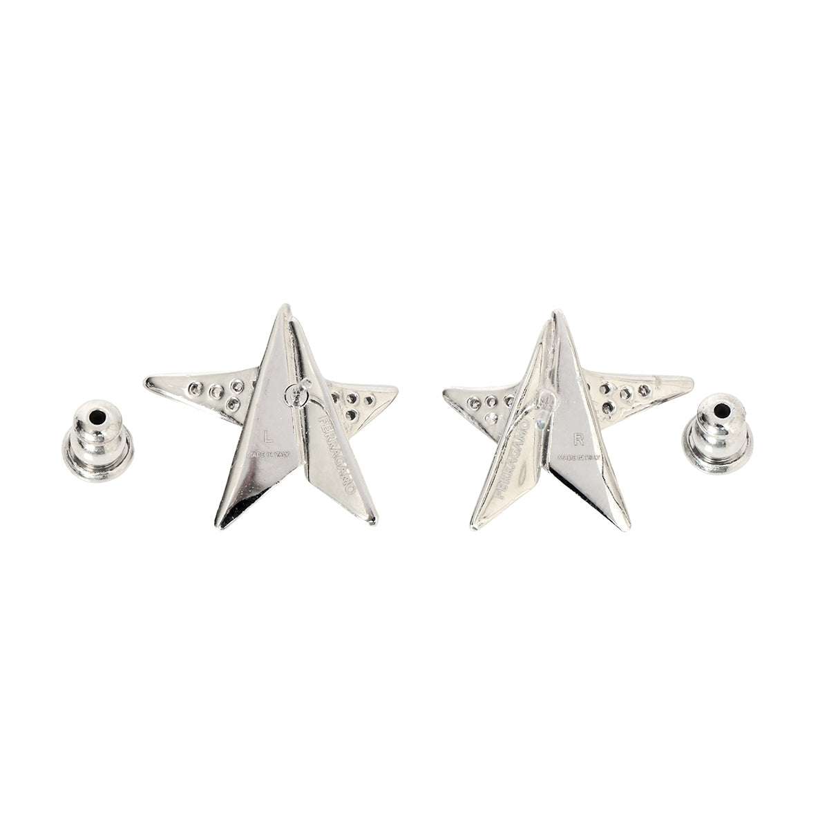 Star Silver Earrings with Crystals