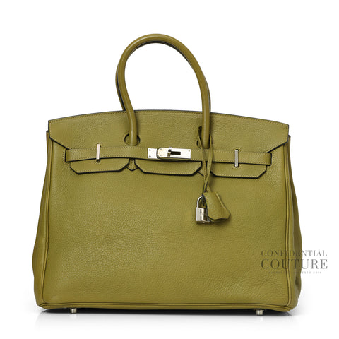 Vert Chartreuse Birkin 35 In Togo Leather With Silver Hardware. 2009