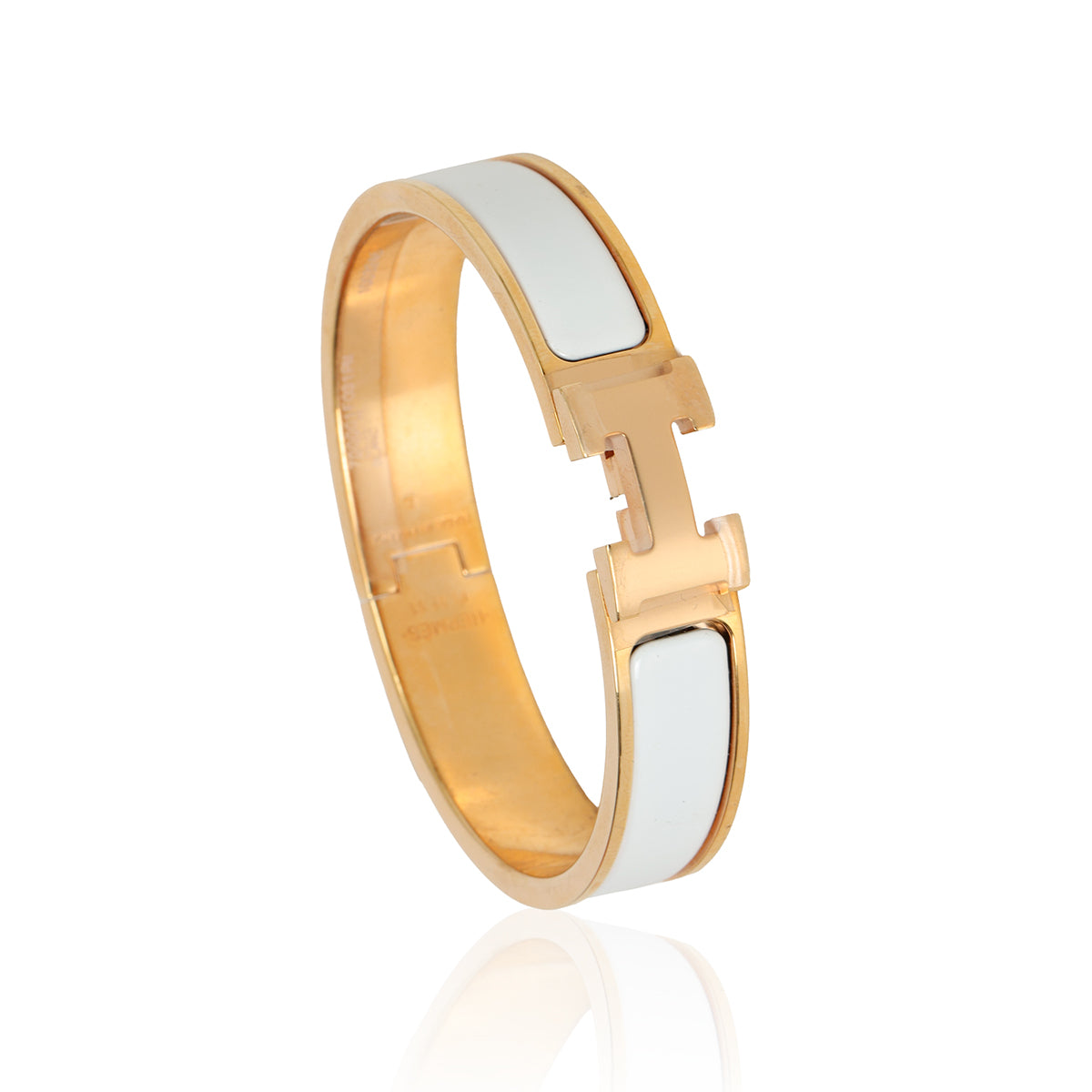 Blanc Enamel Clic H Bracelet PM