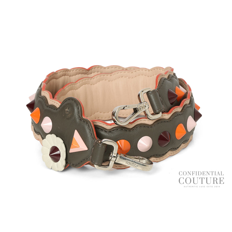 Fendi Multicolor Leather Studded "Strap You" Shoulder Strap