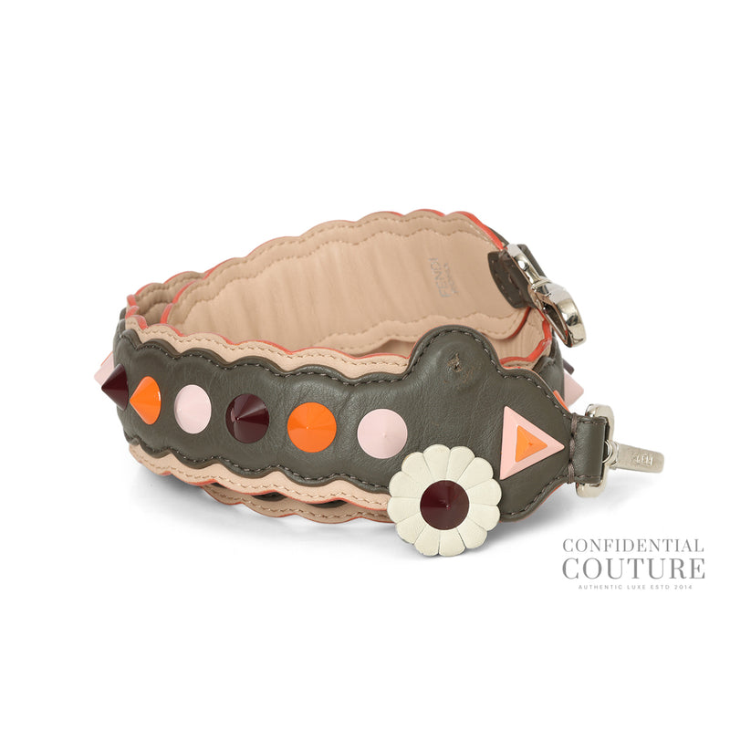 Pre-loved Fendi Multicolor Leather Studded "Strap You" Shoulder Strap