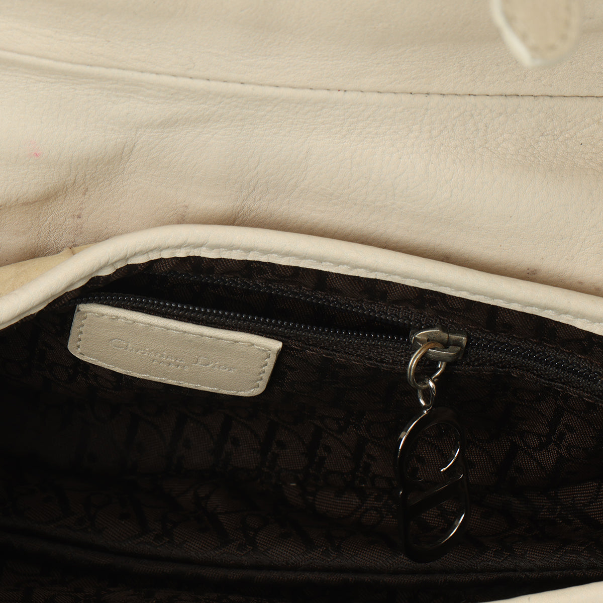 Limited Edition Mink-Trimmed Eel beige Saddle bag