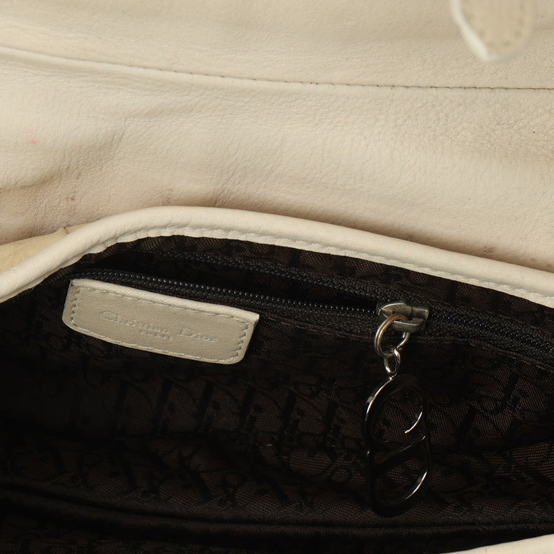 Limited Edition Mink-Trimmed Eel beige Saddle bag