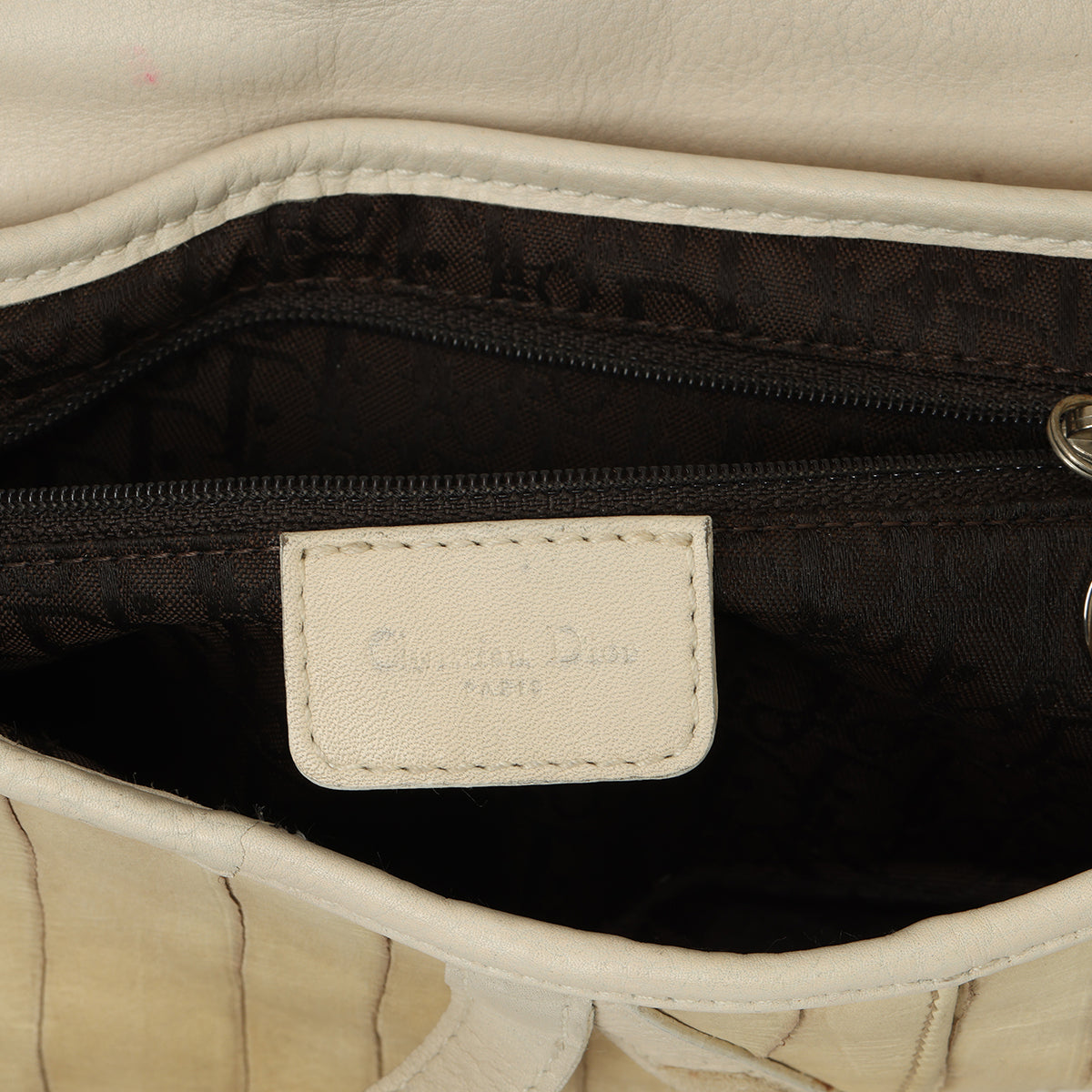 Limited Edition Mink-Trimmed Eel beige Saddle bag