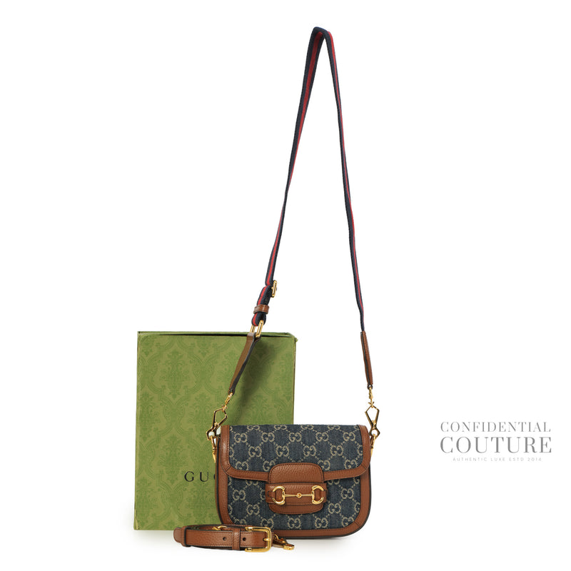 Horsebit 1955 GG Denim Small Shoulder Bag