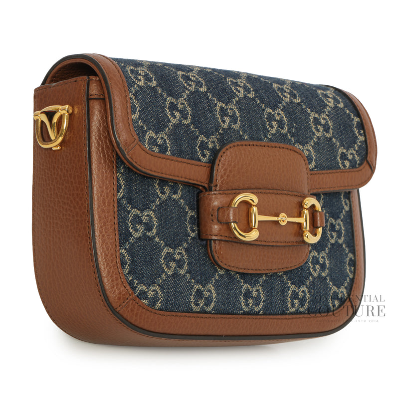 Horsebit 1955 GG Denim Small Shoulder Bag