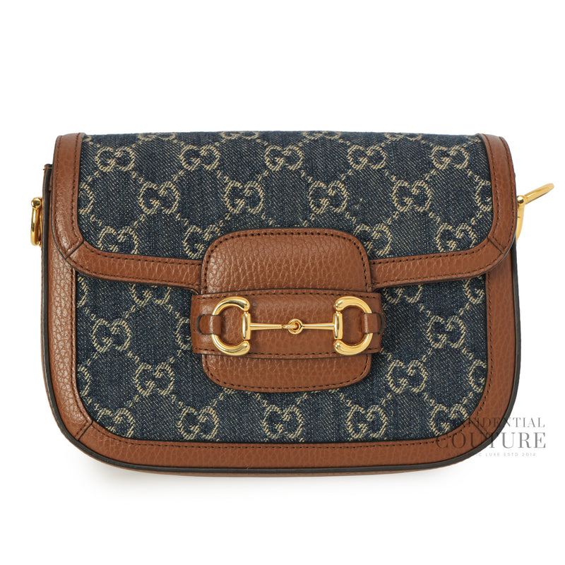Horsebit 1955 GG Denim Small Shoulder Bag