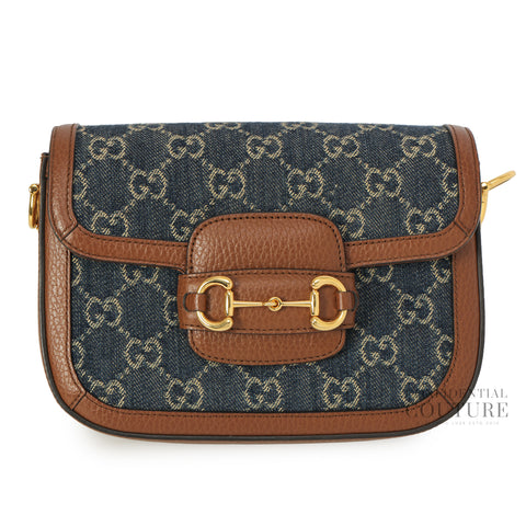 Horsebit 1955 GG Denim Small Shoulder Bag