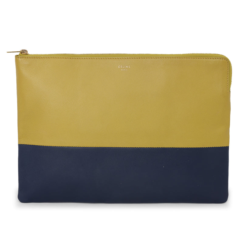 Bi-Colour Leather Solo Clutch (one size)