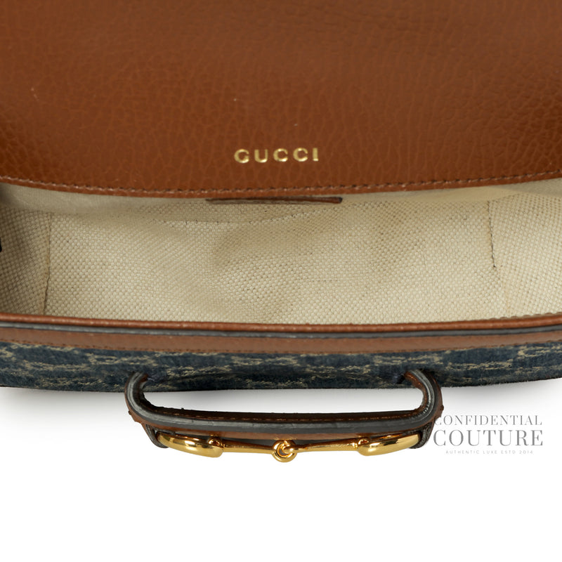 Horsebit 1955 GG Denim Small Shoulder Bag