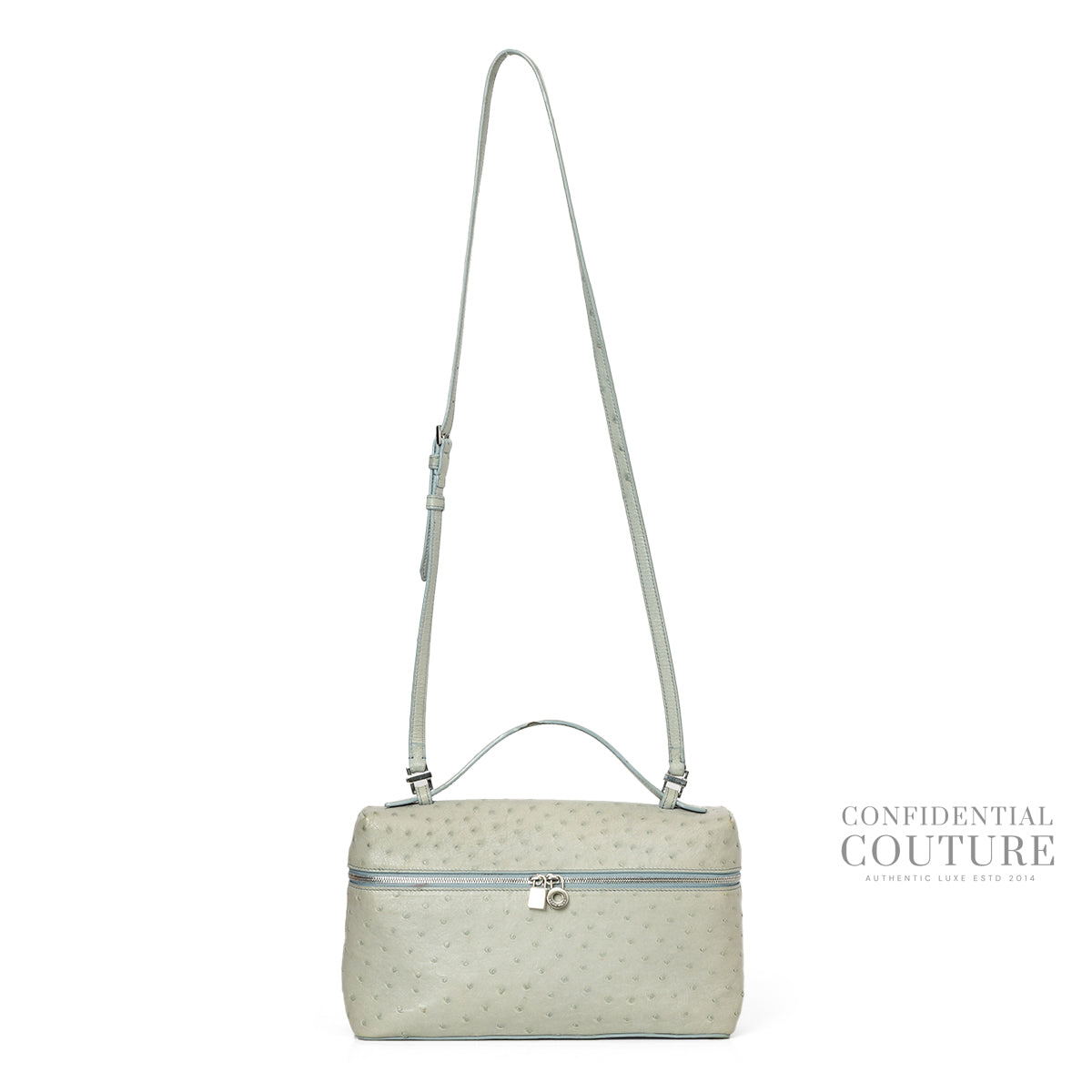 Blue Celadon Ostrich Extra Bag L27