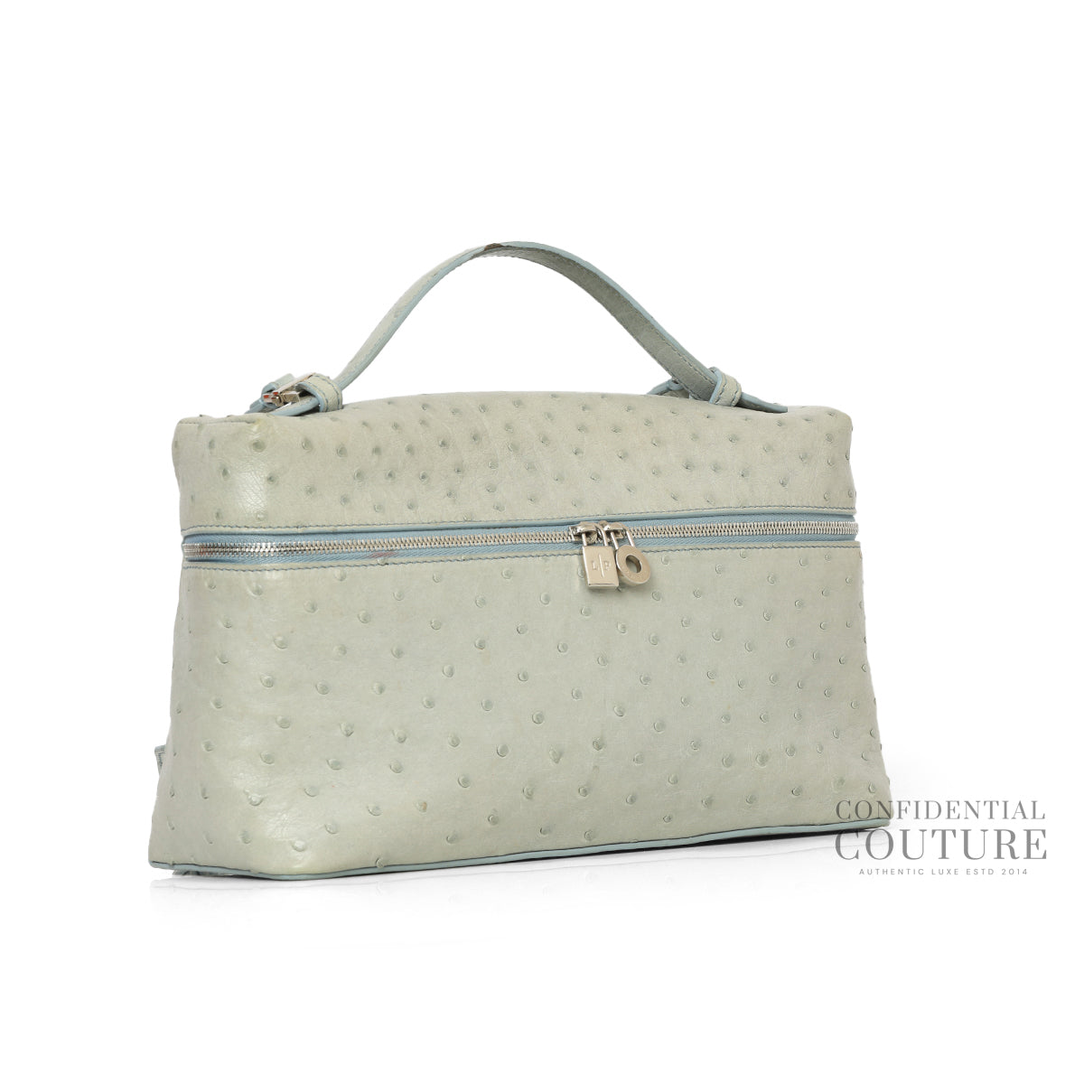 Blue Celadon Ostrich Extra Bag L27