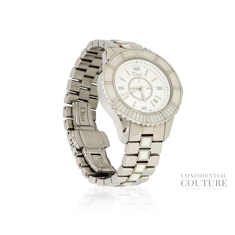 White Stainless Steel Christal CD113111 Women's Wristwatch 33 mm
