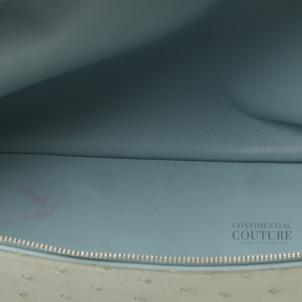 Blue Celadon Ostrich Extra Bag L27