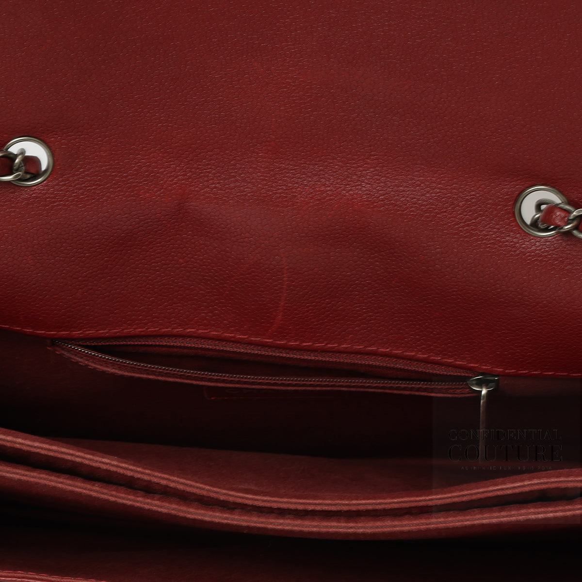 Maroon Caviar Leather Maxi Classic Flap Bag