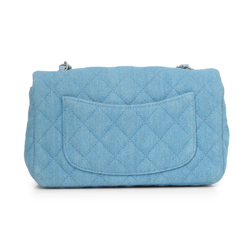 Matalasse Blue Denim Mini Chain Shoulder Bag