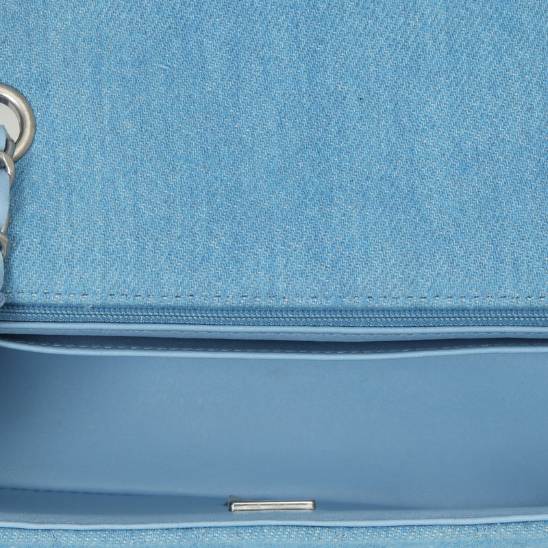 Matalasse Blue Denim Mini Chain Shoulder Bag