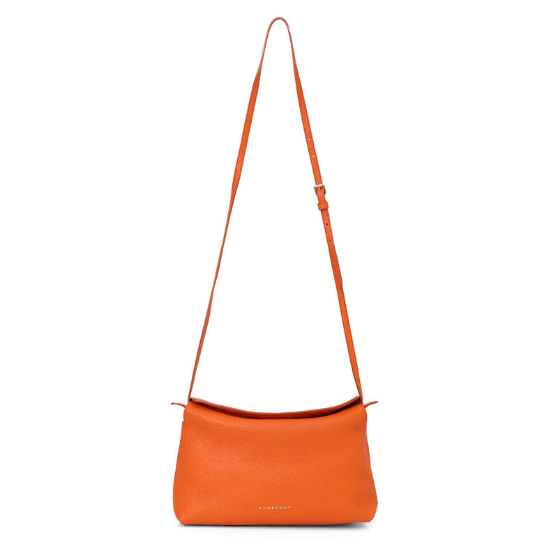 Orange Leather Crossbody Bag One size