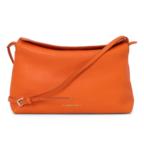 Orange Leather Crossbody Bag One size