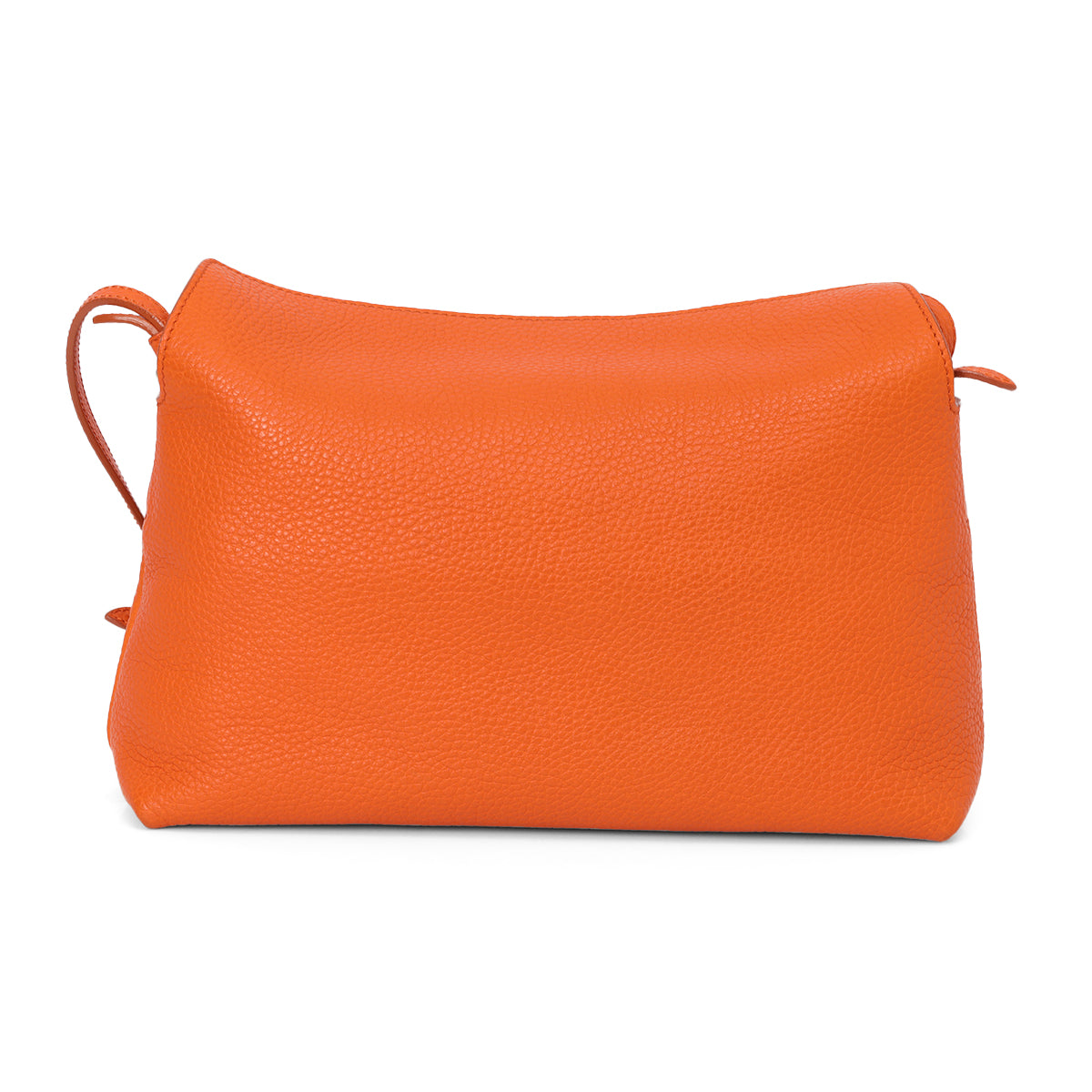Orange Leather Crossbody Bag One size