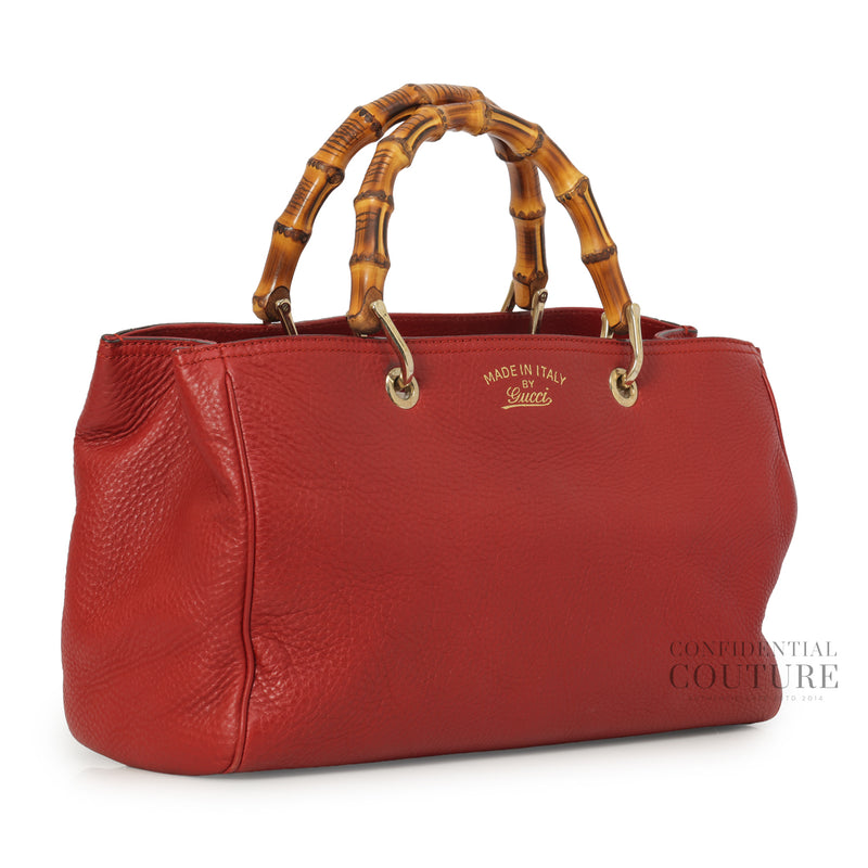Bamboo Red Medium Open Tote Bag