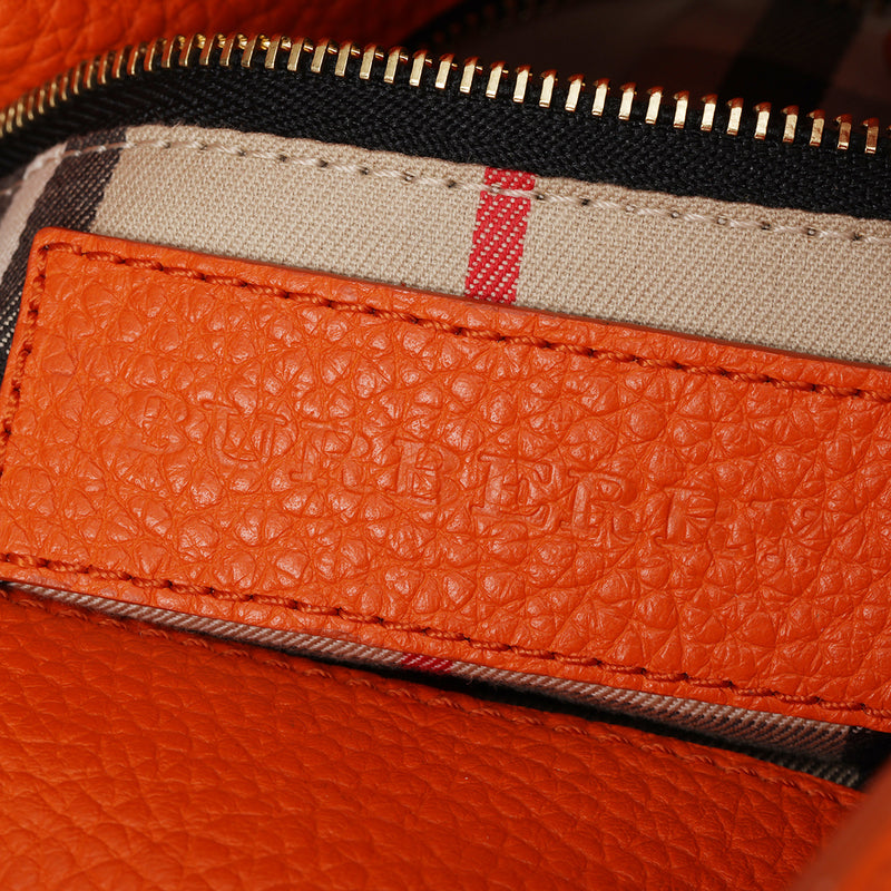 Orange Leather Crossbody Bag One size