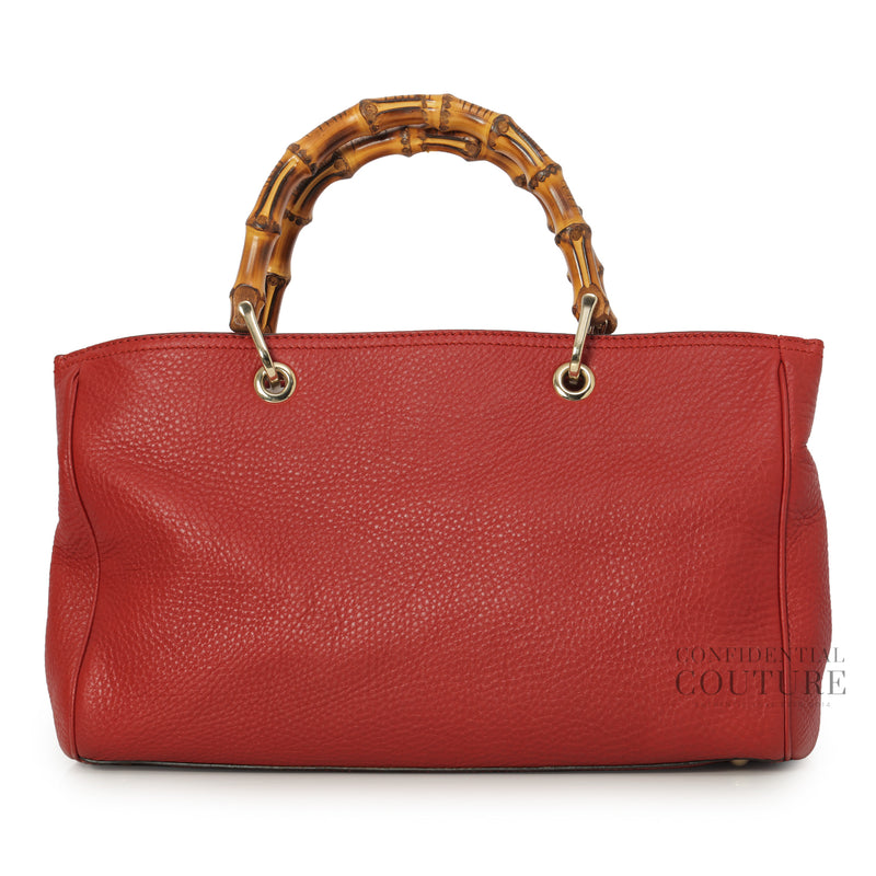 Bamboo Red Medium Open Tote Bag