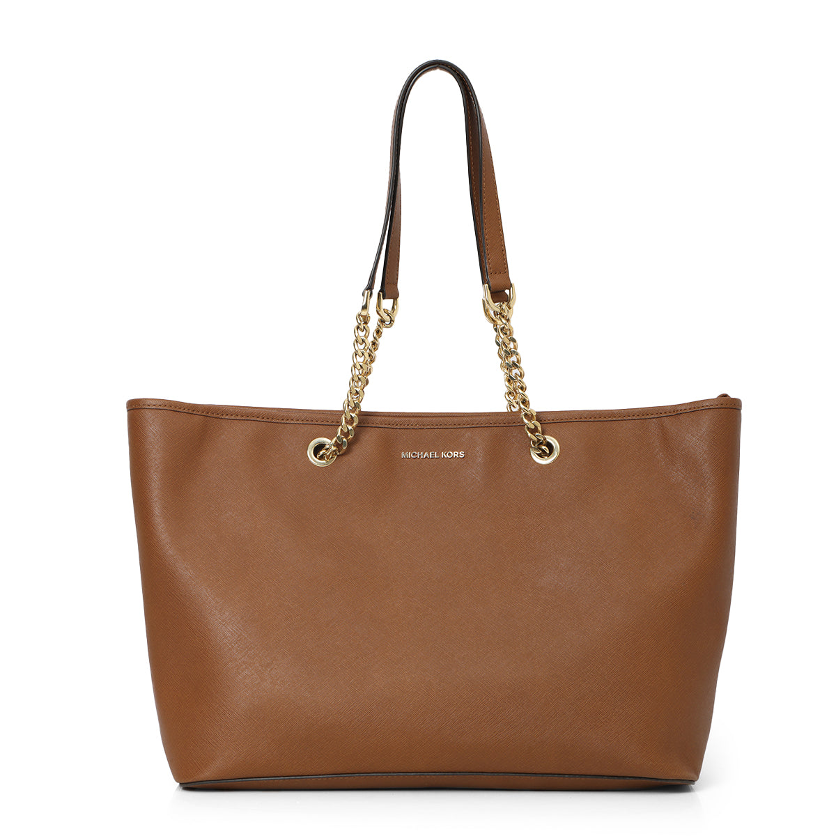 Tan Jet Set Travel Leather Chain Tote