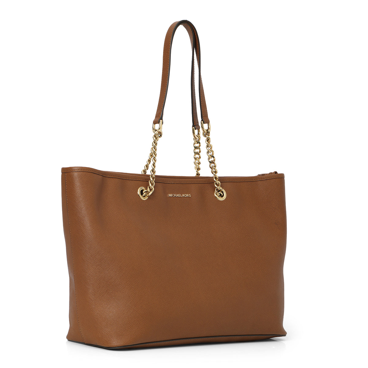 Tan Jet Set Travel Leather Chain Tote