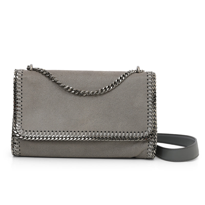 Foldover Grey Falabella Shoulder Bag