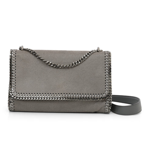 Foldover Grey Falabella Shoulder Bag
