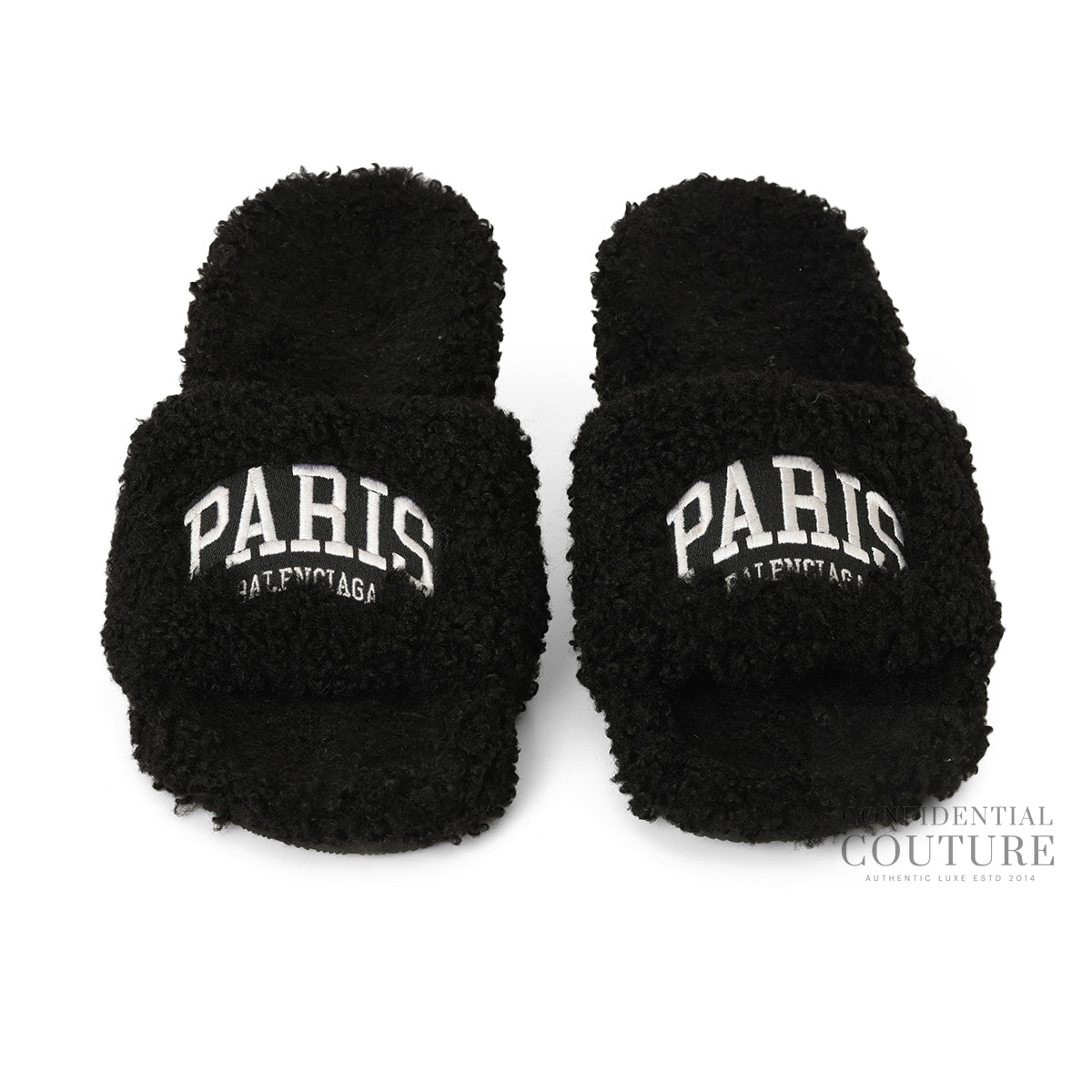 Black Furry Heeled Sandals EU 38 | UK 5 | US 8