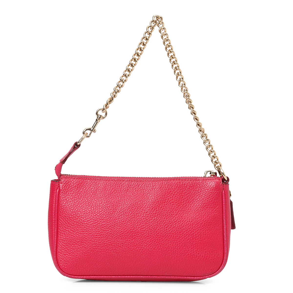 Fuchsia leather pochette