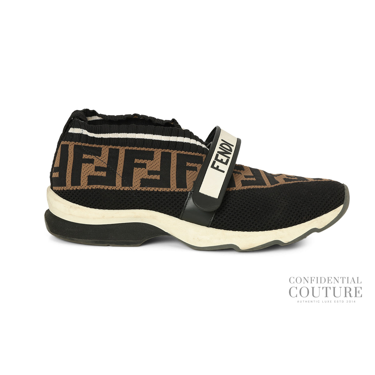 Rockoko Black Monogram Knit Sock Sneakers EU 37 | UK 4 | US 7