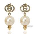 Interlocking G Faux Pearl & Crystal Earrings