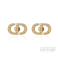 Petit CD Stud Earrings Gold-Finish Metal & Pearls