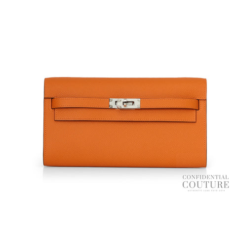 Kelly Classique To Go Wallet Epsom OrangeH PHW