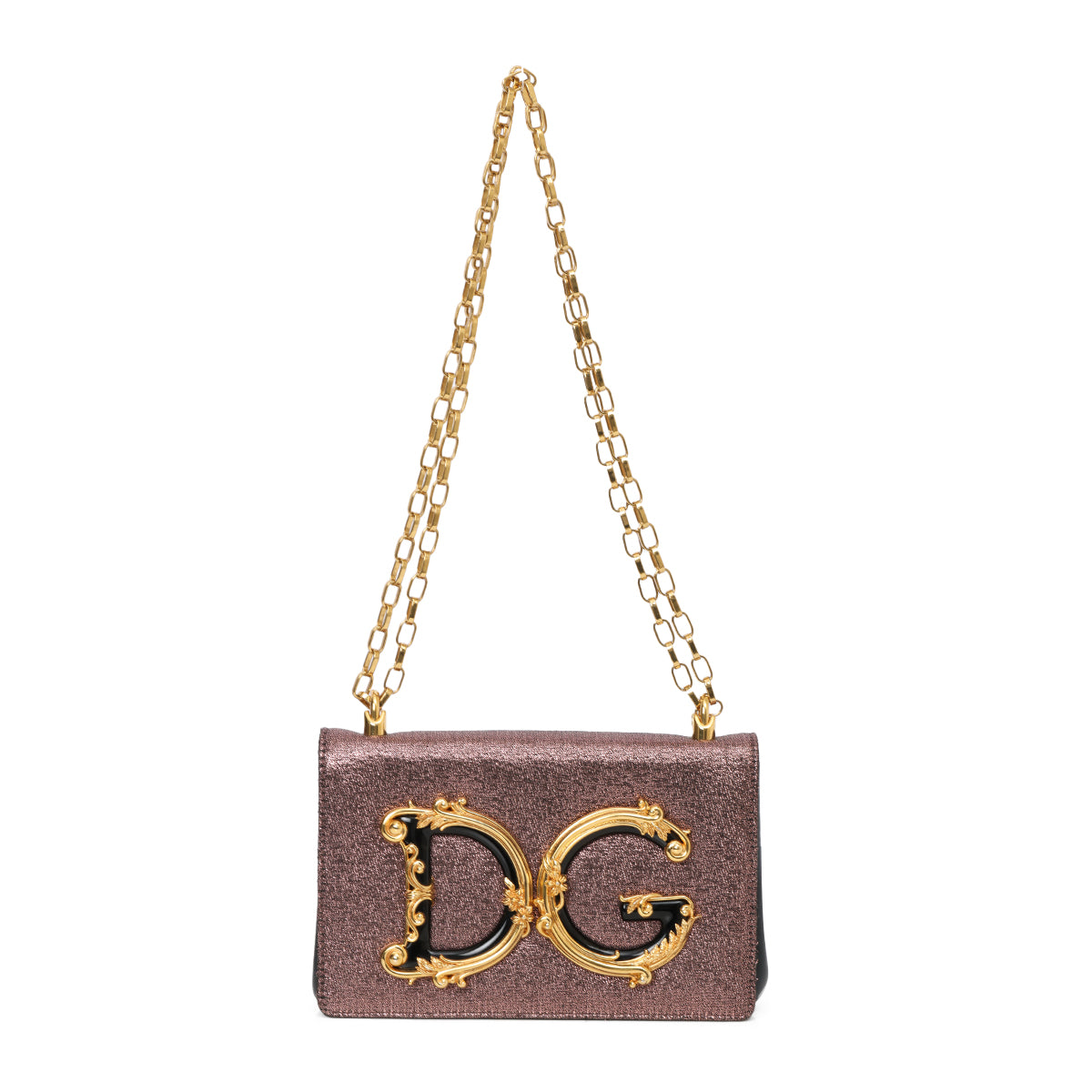 DG Girls Baroque Logo Metallic  Crossbody Bag