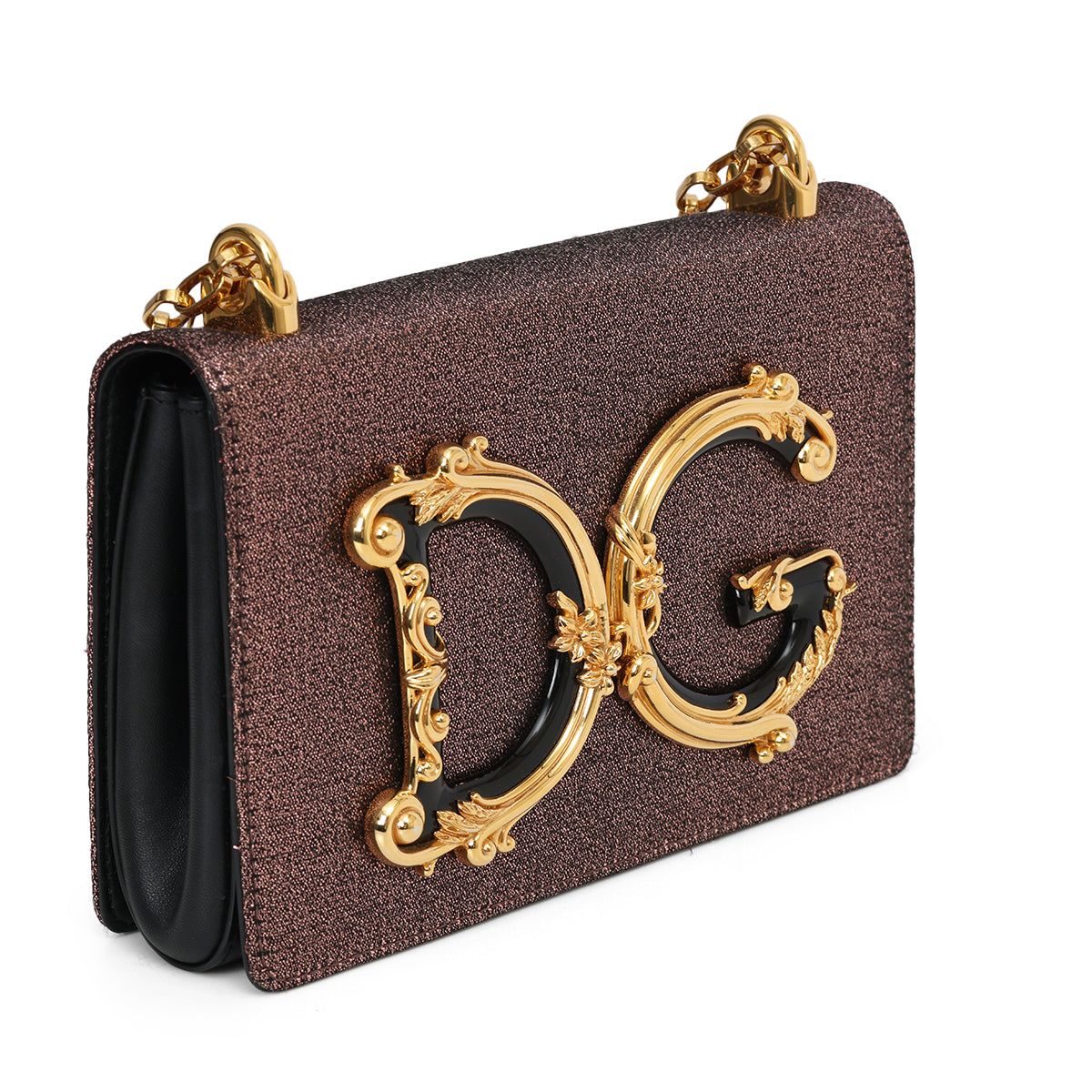 DG Girls Baroque Logo Metallic  Crossbody Bag