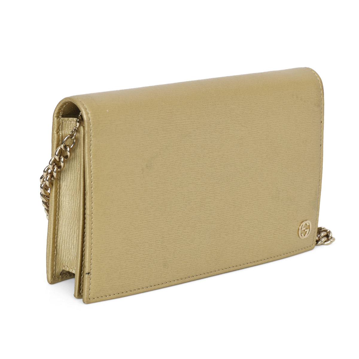 Gold Betty Leather Wallet On Chain