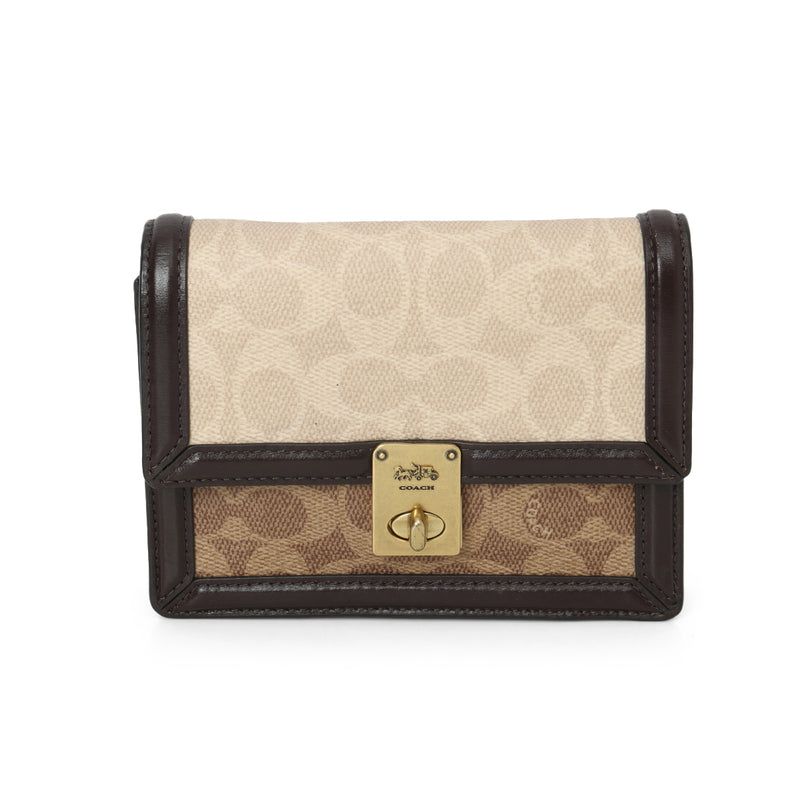 Coach Beige & Brown Blocked Signature Canvas Hutton Belt Bag